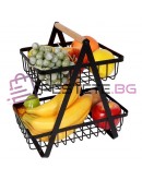 Метална кошница на 2 нива за плодове и зеленчуци